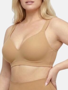 Underoutfit Perfect Neckline Bra 2X Tan Mocha Style 460 Wireless Lined Comfort